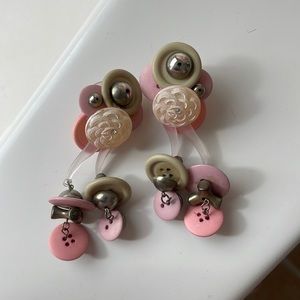 Vintage button earrings